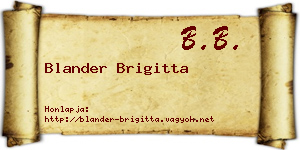 Blander Brigitta névjegykártya